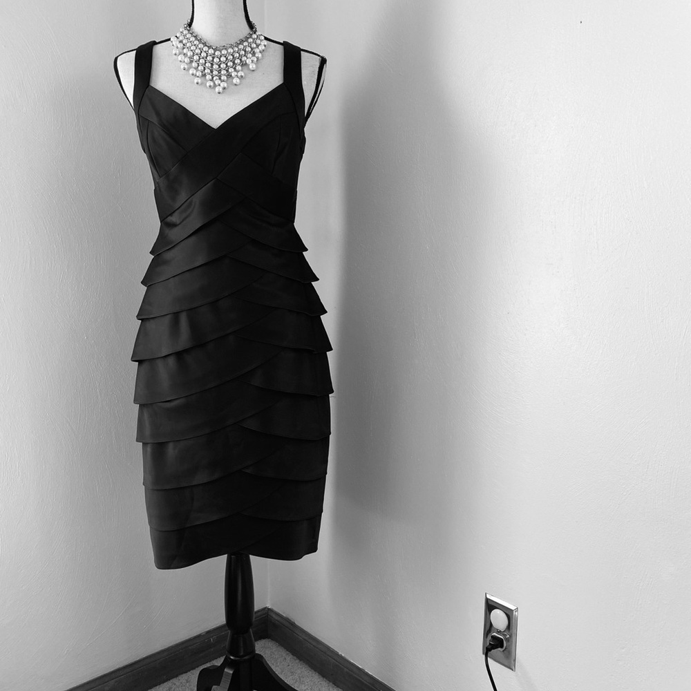 London Times Black Layered Dress. Sz 10